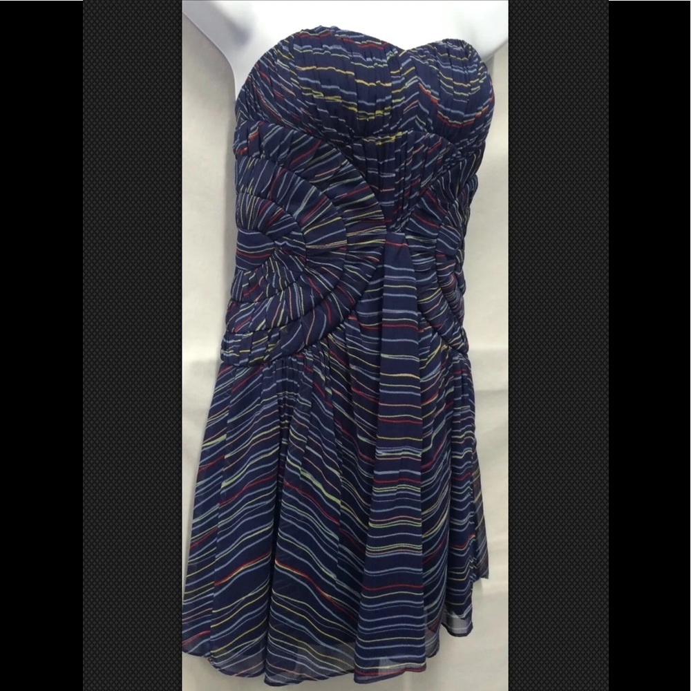 Bcbgeneration Strapless Midnight Striped Chiffon … - image 4